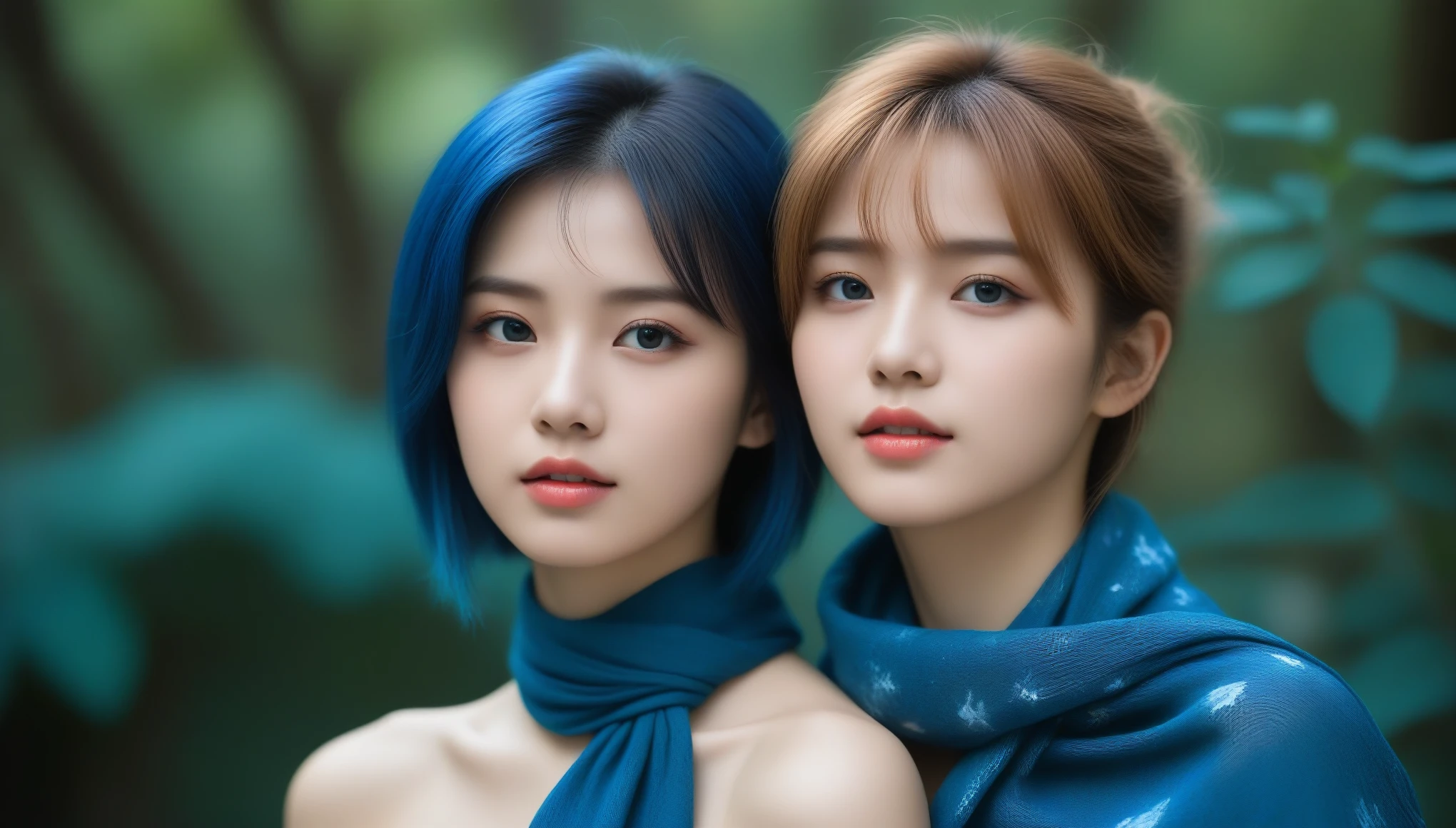 8k, Ultra-high resolution, highest quality, masterpiece, Surreal, photograph, 1 girl, (16 years old:1.3), pretty girl, Cute Face, 細部までbeautiful目, 細かくdetailedに,masterpiece,Japan Female Announcer, One girl, [ (Designed by Cliff Chan:0.7) | (William Klein:1.0) | (Augustus John:0.8) ], Awards, (gray theme:0.7) , 細身のサーミ人のPortraiture (brother:1.3) Fallen Paladin, the brother is very Cruel and [Persuasive|move], He is surrounded by the Gemini constellation, He feels very scared, He has a pixie hairstyle, the brother has a Aggressive Pirate Teal and Berry Tartan Scarf, pipe, Dramatic forest with petunias, Night Moon, Tilt Shift, Cel Shading, comfortable, 70s Science Fiction, dramatic spotlights, Macro Lens, Lomography, Layered textures, Three-part method, Blue fine eyes, Skin pores, Awards, beautiful、Dynamic pose、 Sexy pose、See through 、Looking at the audience、beauty,Long neck、Laugh a little、Please close your mouth and laugh、(((Ideal body type))),A-cup small breasts :2,、Portraiture:2、Perfect Anatomy、鮮明なdetailed、detailed、Surreal、Light and shadow,Strong light,Fashion magazine cover,Thin lips