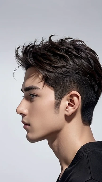 side view of Handsome young men face