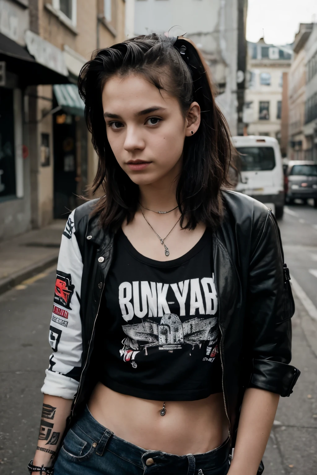 a  punk rock girl listening to music