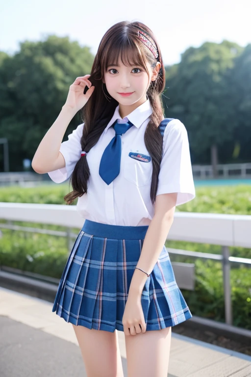 Cute Girls、Idol、pure、Schoolgirl uniform、Light blue mini skirt、sit