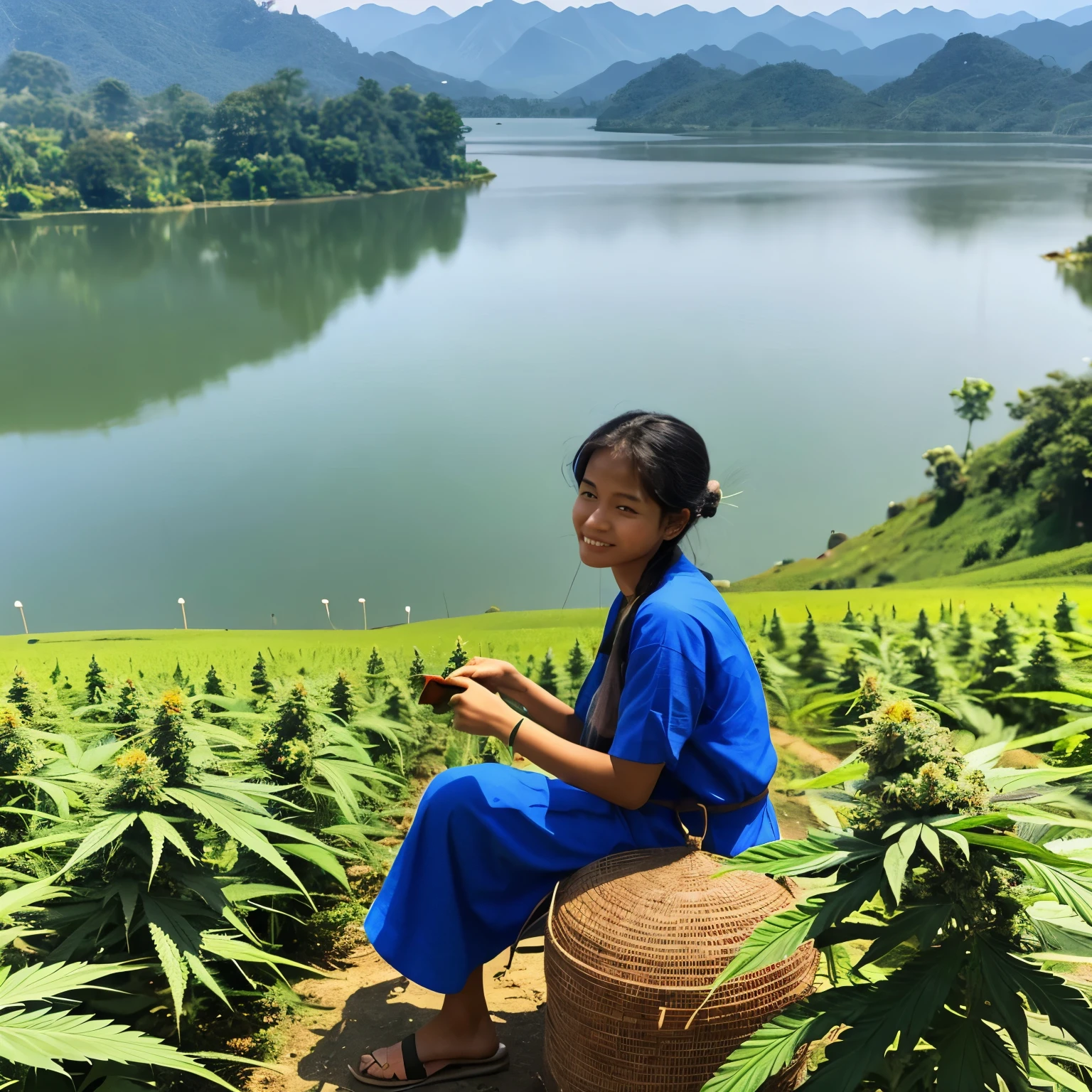 A cannabis, AYEYARWADDY in Myanmar, best quality, clear, landscape, view, agricultural 