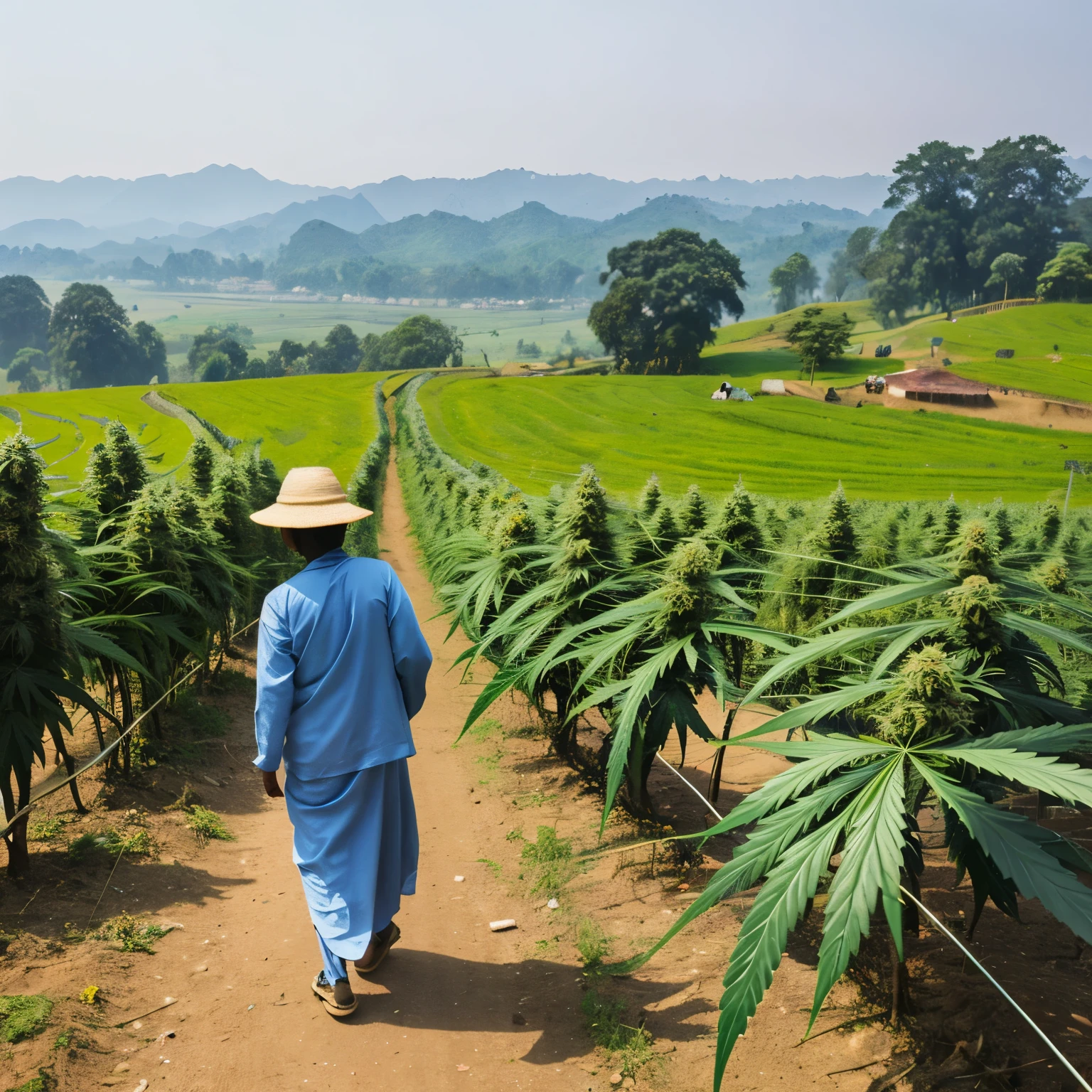 A cannabis, AYEYARWADDY in Myanmar, best quality, clear, landscape, view, agricultural 