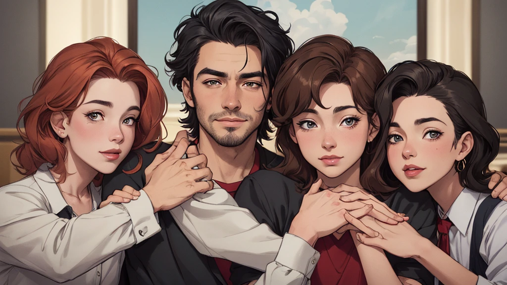 um close up de um desenho animado de um grupo de pessoas, retrato de family, by Cesar Andrade Faini, por Olivia De Berardini, desenho animado, em estilo cartoon, retrato de alta qualidade, by Camilo Egas, por Samuel Silva, Retrato NFT, por Rosa Henriques, in digital illustration style, retrato colorido, por Felipe Seade tem muita gente junta em um grupo, Retrato NFT, a grupo de pessoas, grupo de pessoas, family, by Matteo Pérez, family portrait, por Barron Storey, camaradagem, Direction: Brian Thomas, retrato de grupo, por Sam Dillemans, high resolution, por Luis Molinari, diversas idades, Satoshi, Pessoas bonitas