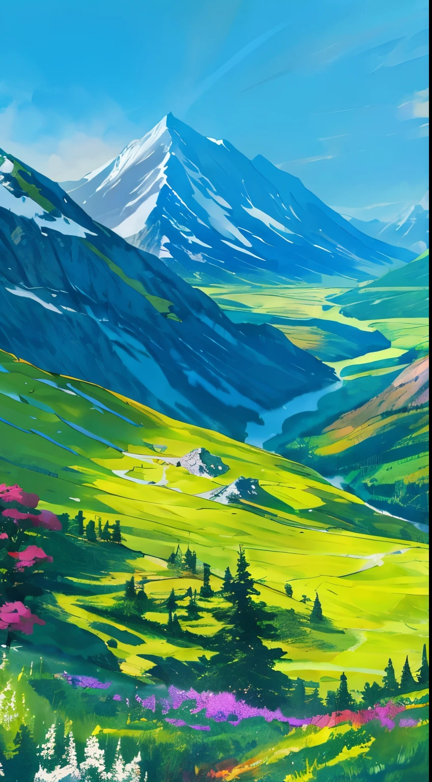 Mountains and rivers,Blue sky,Sunlight