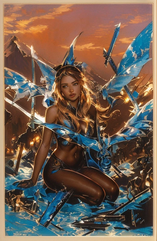 Painting of a woman holding a sword and bow, For Frank, J Scott Campbell, Beautiful line art, by Jorge Jacinto, zenescope, David Boyd, By Pablo Muñoz Gómez, Phil Noto and Rebecca Guay, Fantasy Drawing, J. Scott Campbell, Humberto Castro, By Cesar Andrade Faini, Fantasy coloring