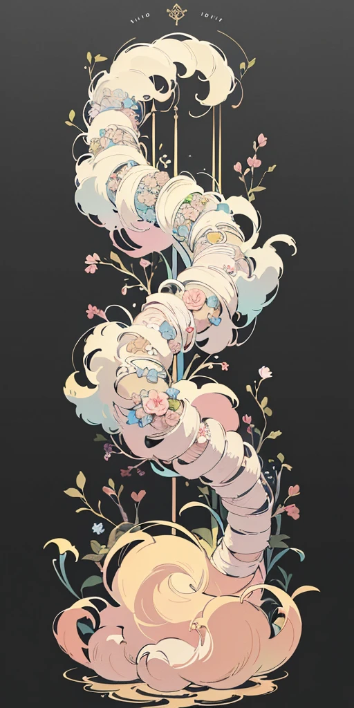 (Masterpiece, Best Quality, Highres:1.4), Detailed, Intricate Details, 4K, color splashes, line art, art, fibonacci,
