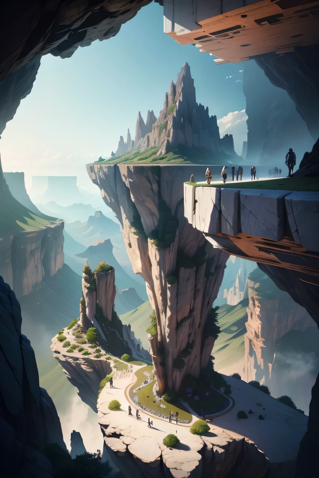 "Futuristic Cavern Architecture Concept Art: A Grand Canyon Caves Redesign

Imagine a harmonious blend of nature and futuristic design, where cave architecture meets the innovation of Toyo Ito and Philip Johnson. This residential area, trending on ArtStation, showcases a futuristic development that has been carved from the cliff side, with high-rise buildings featuring staircases, balconies, and breathtaking rock and glass facades.

These extraordinary structures appear as if they have grown organically from the caves themselves, combining the raw beauty of nature with the sleek lines and intricate details of modern architecture. The residential spaces, adorned with