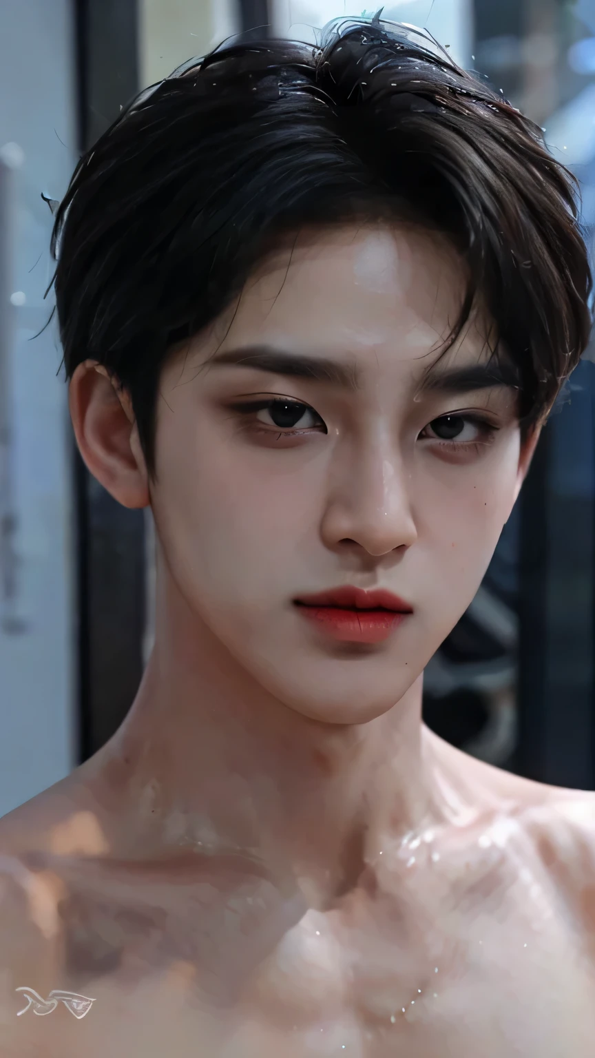 best quality, High quality, High resolution, 4k, Masterpiece, detailed face, South Korea, Handsome young man, naked
