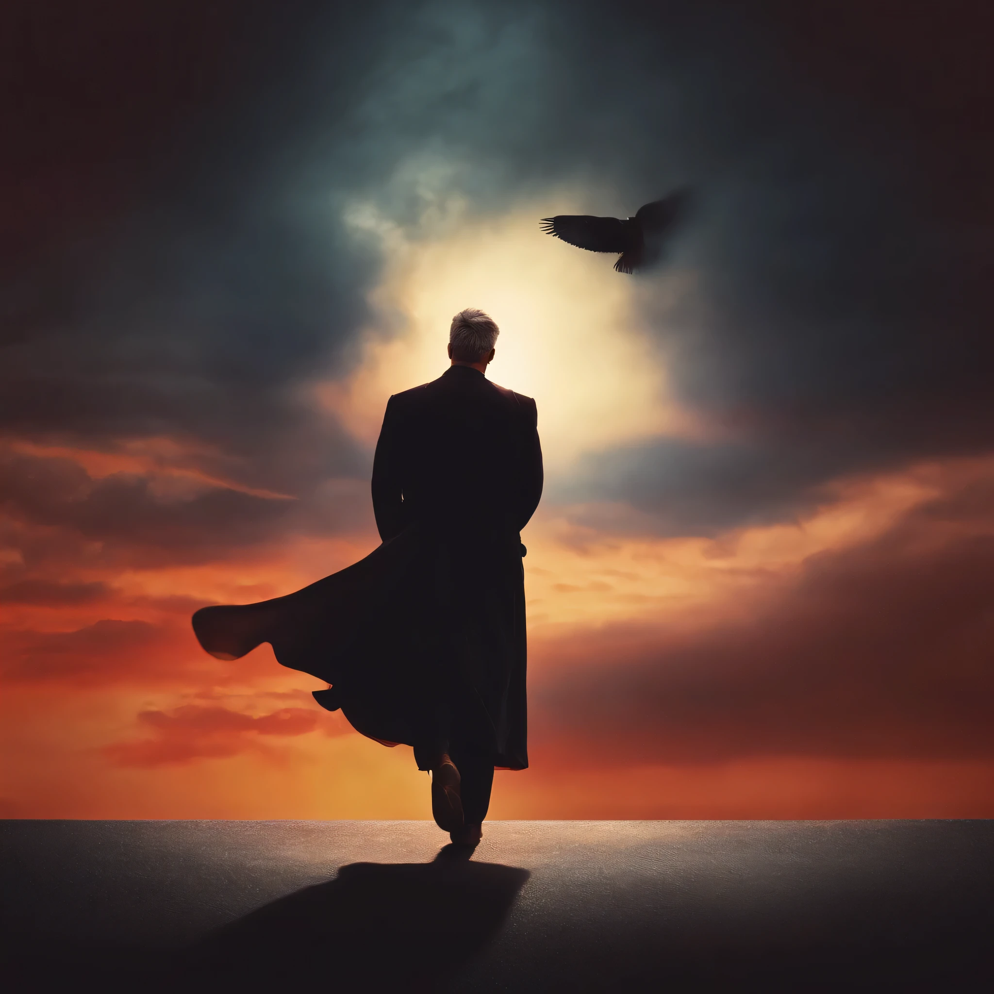 the wind gets stronger, the man takes off, looks like a demon, the best style in 204