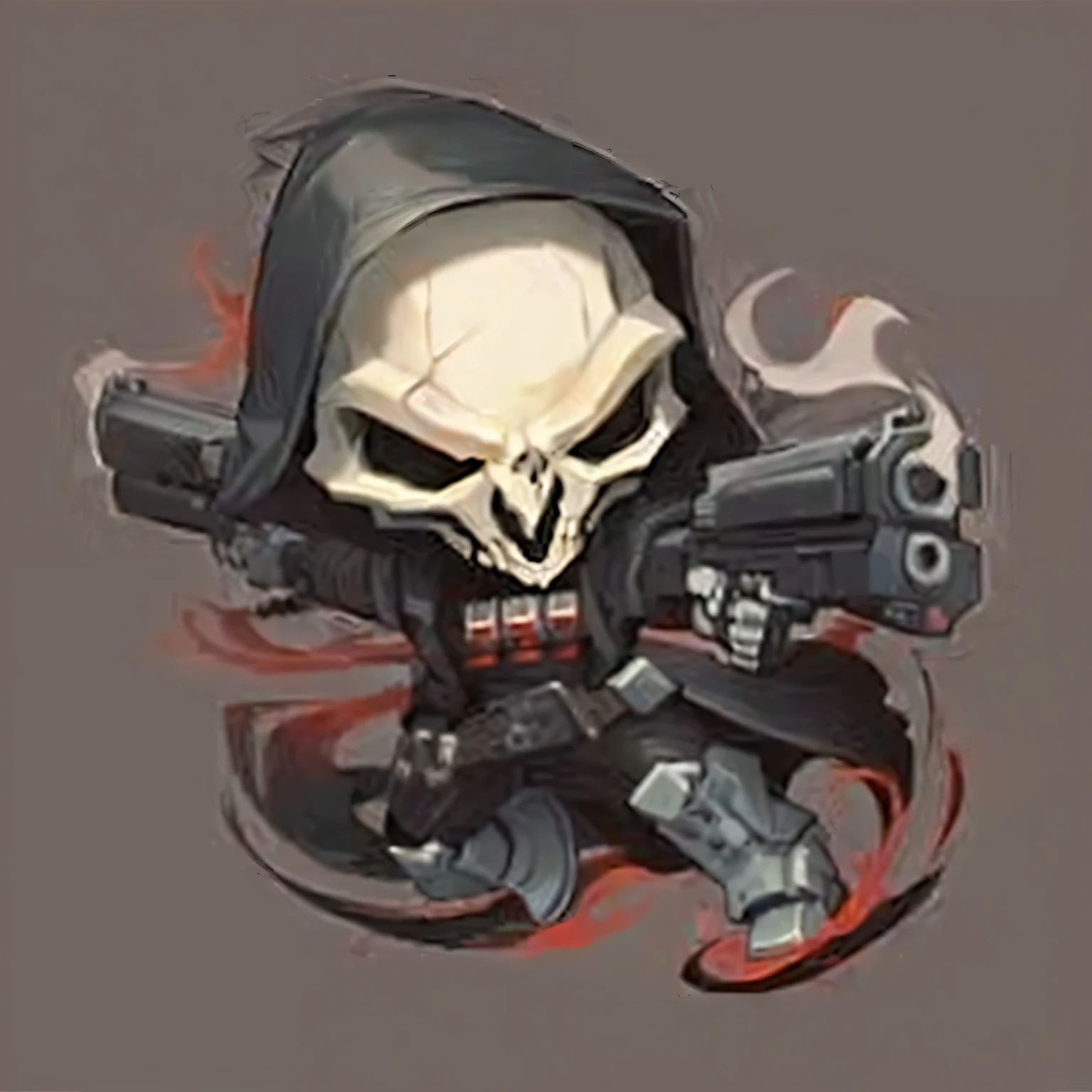 a cartoon character of a skeleton with a gun in his hand, reaper from overwatch, the reaper as a scary, reaper, king of time reaper, reaper minis, corvo attano, reaper of night!!!!, darksiders style, the reaper, punk grim reaper, grim reaper, from overwatch, darksiders art style, the grim reapper, overwatch design, gungrave