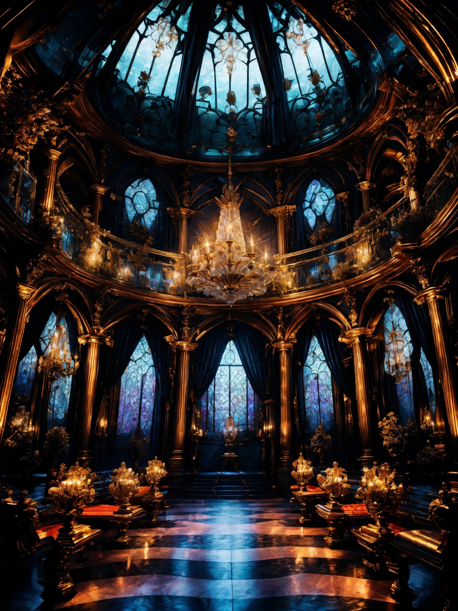 (Absurdres:1.2), exquisitely detailed magical masqurade, ethereal, magic, checkered floors, glitter, dark glimmer, Shimmer, glamour, approaching perfection, ultra-high quality, bokeh, shadows, dynamic angle, Luminous Studio graphics engine, soft lighting, volumetric lighting, 8k resolution, illustration| ((More_Detail)) 