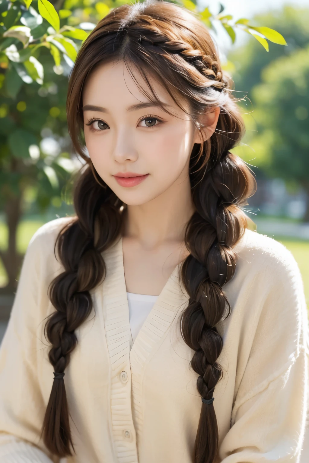 A youthful and beautiful braid,Sunny lovely,vitality