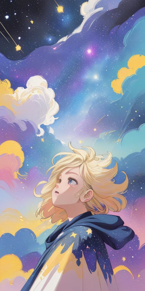 ((masterpiece)) (((best quality))) ((ultra-detailed)) ((illustration)) [realism light effect] shadow (Fantasy style) (white background:1.6) simple background (earth theme),(a cloak)[(hair focus ((1girl)) [(big slime hair): (cloud hair):0.3] (hair on background) (high saturation) (hair surrounded by galaxy splashes) ((her hair is becoming galaxy clouds:1.27628) (hair and clothes is galaxy clouds and cluster of stars:1.1025) (a cloak is becoming galaxy clouds)(colorful_galaxy_print_clusters_of_stars_print:1.35) ((detailed starry sky with colorful galaxy and galaxy clouds):1.2)):0.35] (((masterpiece))) (((best quality))) ((ultra-detailed)) (illustration) (dynamic angle),((floating)) (paint) ((disheveled hair)) ((beautiful detailed face)) collar, bare shoulders ((colorful hair)) ((streaked hair)) beautiful detailed eyes (Gradient color eyes) (((colorful eyes))) (((colorful background))) (((high saturation))) (((surrounded by colorful splashes))) (((surrounded by colorful dot))) colorful bubble ((shining))