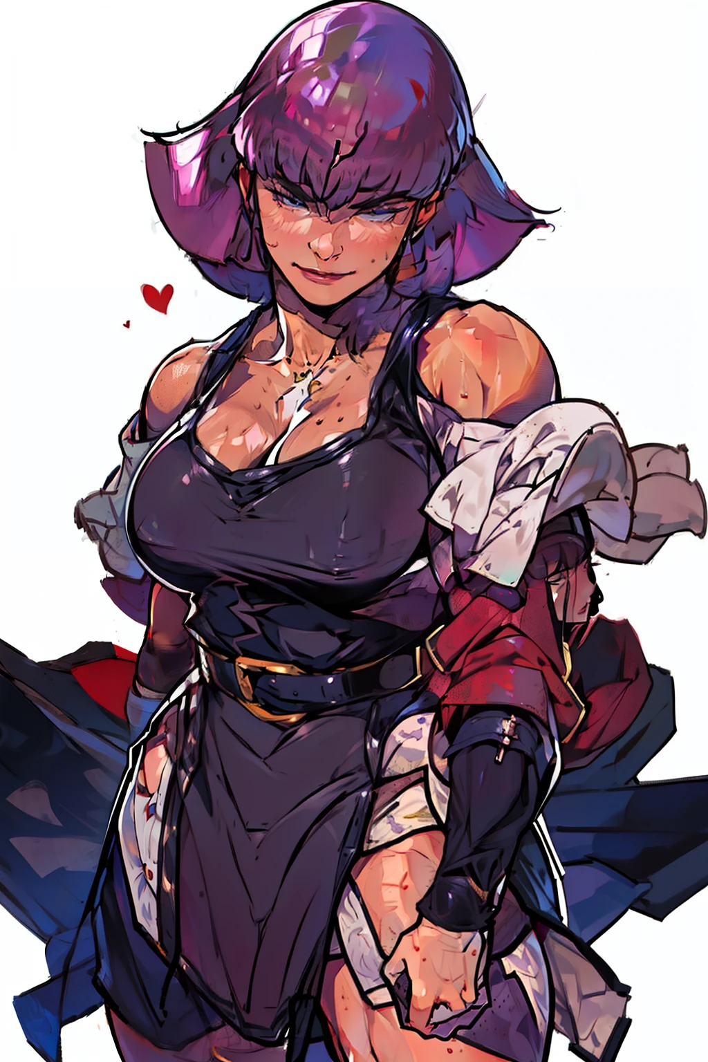 (high resolution, pixel perfect, realistic, gorgeous illustrations), (hyper quality, muste piece, etheric: 1.4), (((solo, 1girl))), (((haman karn))), ((Exquisite face)), ((((Contemptuous)))), (((((((muscular))))))), ((thick thighs)), (((wide hips))), ((Big breasts that are about to burst)), fighter, (((woman))), ((((wh_chi_armor)))), lewd woman, (shiny skin), ((((gleaming skin)))), (((sweat))), simple background,