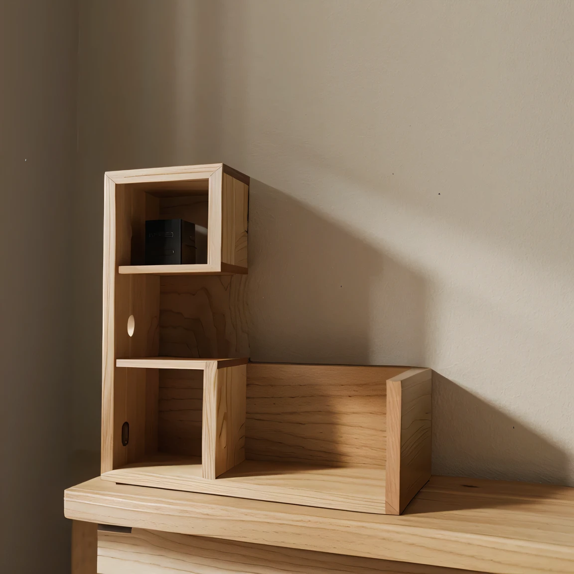 Small shelf with assembly with architectural design 