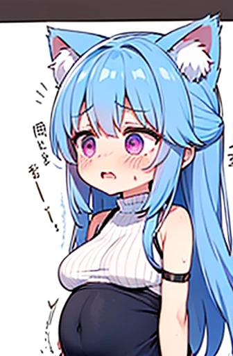 Have cat ears、work、Looks very painful、Small face、、Very embarrassed look、Big Breasts、Very impatient、Trembling、Sweating、Are pregnant、No text、Being restrained、disease、abdomen、No exposure、No words、No dialogue