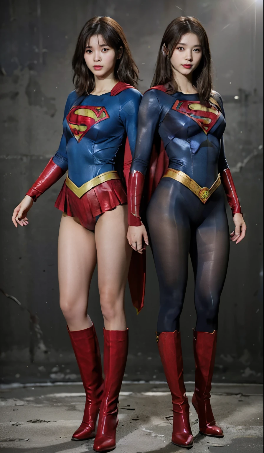 No background、(((Beautiful legs in black tights.)))、(((Legally express the beauty of your smile)))、((((Make the most of your original images)))、(((Body-fitting Supergirl costume)))、(((Supergirl Costume)))、(((Short beautiful hair)))、(((suffering)))、(((Please wear black tights....、Wear red boots)))、((Best image quality、8k))、((highest quality、8k、masterpiece:1.3))、(((Preserve background )))、Sharp focus:1.2、Beautiful woman with perfect figure:1.4、Slim Abs:1.2、Wet body:1.5、Highly detailed face and skin texture、8k