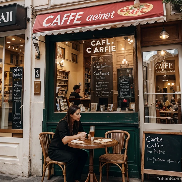 Make a poster with a cafe named cafe carlo with no person in the picture .make it eye catchy and attractive and list a few items like coffee ,pizza , garlic bread etc
