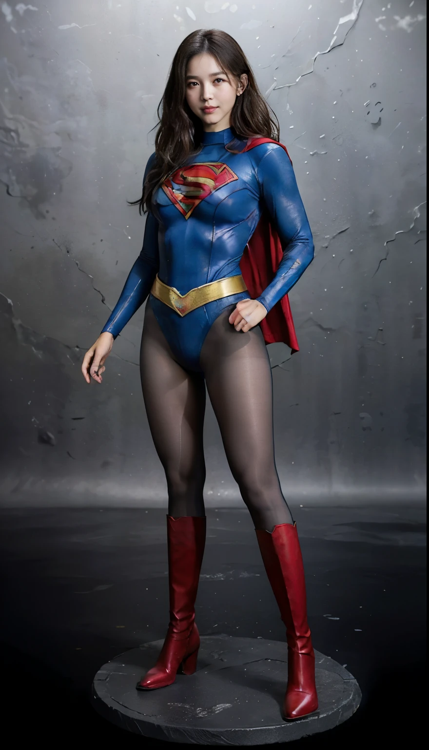 No background、(((Beautiful legs in black tights.)))、(((Legally express the beauty of your smile)))、((((Make the most of your original images)))、(((Body-fitting Supergirl costume)))、(((Supergirl Costume)))、(((Short beautiful hair)))、(((suffering)))、(((Please wear black tights....、Wear red boots)))、((Best image quality、8k))、((highest quality、8k、masterpiece:1.3))、(((Preserve background )))、Sharp focus:1.2、Beautiful woman with perfect figure:1.4、Slim Abs:1.2、Wet body:1.5、Highly detailed face and skin texture、8k