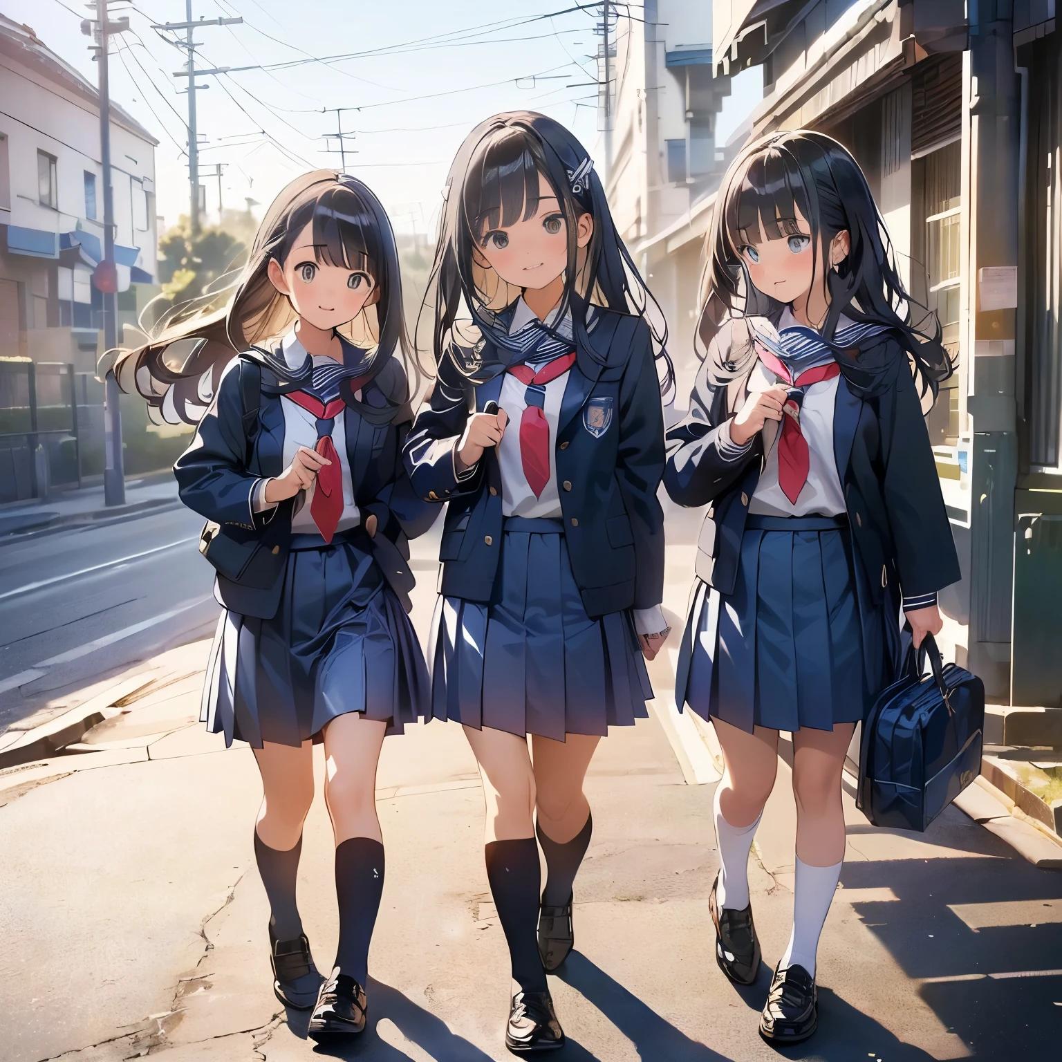 NSWF:1.3,(masterpiece: 1.2, highest quality, masterpiece, Clearer images,4K), (Bright colors), ((Take clear photos even from a distance)), (Multiple Girls), (Harem), (School classmates), (((All school uniforms have the same design))), (((Everyone is wearing the same dark blue skirt))), ((18-year-old)), (cute Japanese((6 Girls))), (((infant'face))), ((Group shot)), (Group selfie), ((I can see your butt from your thighs))、 (Head to toe full body view), front, frontやや下からの構図, Symmetric, 18-year-oldの背の高い女の子, alone, (Head to toe),Wide-angle, Soft Light, ((((Laugh with your mouth wide open)))), (Normal size breasts), (Lure), ((Audiences love it)), (((A lot of hearts are flying))), landscape、((((Spread your legs:1.5)))、((Female masturbation:1.8))、((Chest Grab:1.3)),(((Good lift:1.4)))、(((Show something good:1.5)))、(Skirt flip:1.3) 、One eye closed、Push out'''between legs、((Young people))、((((Knee-length white loose socks))))、(((classroom)))