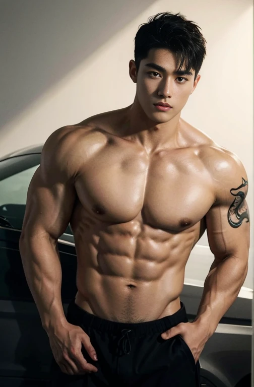 4 young handsome chinese guys,20-22 years old,super realistic, super detailed, human skin, mess curly hair, erotic police officers,Interpol,manly Police,perfect studio light, Handsome,musculous,strong sport body, lean muscles,big chest abs, hairy bodies,handcuff, sexy police(Fine eye 1:3),Black eyes,full bodyesbian, full body tattoo, tattoo chest, tattoo hands, tattoo arms, tattoo back, muscles, Inspired by Bian Shoumin, Inspired by Xiao Yuncong, yihao ren, yanjun cheng, jinyiwei, inspired by Huang Gongwang, xintong chen, naked body, big chest abs, bare butts, nice juicy butts, long big dick masturbate , correct dick shape, sexy, open legs, luxury super car show room background,