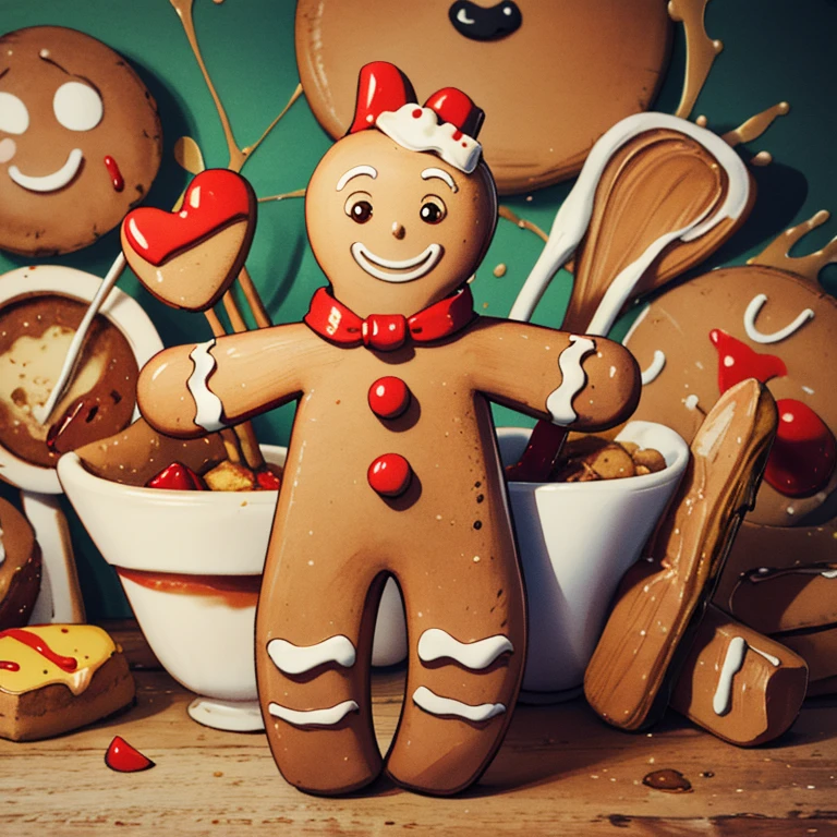 ((masterpiece,best quality)), absurd, gingerbread_man, food, cookie, food focus, No humans,  Solitary, Smile,