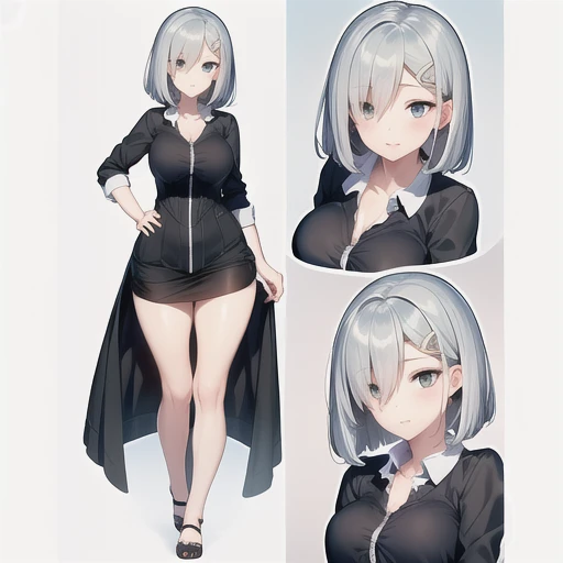 Original character sheet, short hair,Pose reference,In one pose. 8k,high quality, High resolution, 4K, hd,(Well designed face), Great face, (Very detailed), Beautiful Eyes, All images must be full body, A total of 3 images are required, Front view, Use manga style, All photos must be of the same girl, All sizes required,Office Lady,suit,8k,high quality, High resolution, 4K, hd,(Well designed face), Great face, (Very detailed), Beautiful Eyes, All images must be full body,,Thick thighs, You must write the whole body, You must write the whole body,
