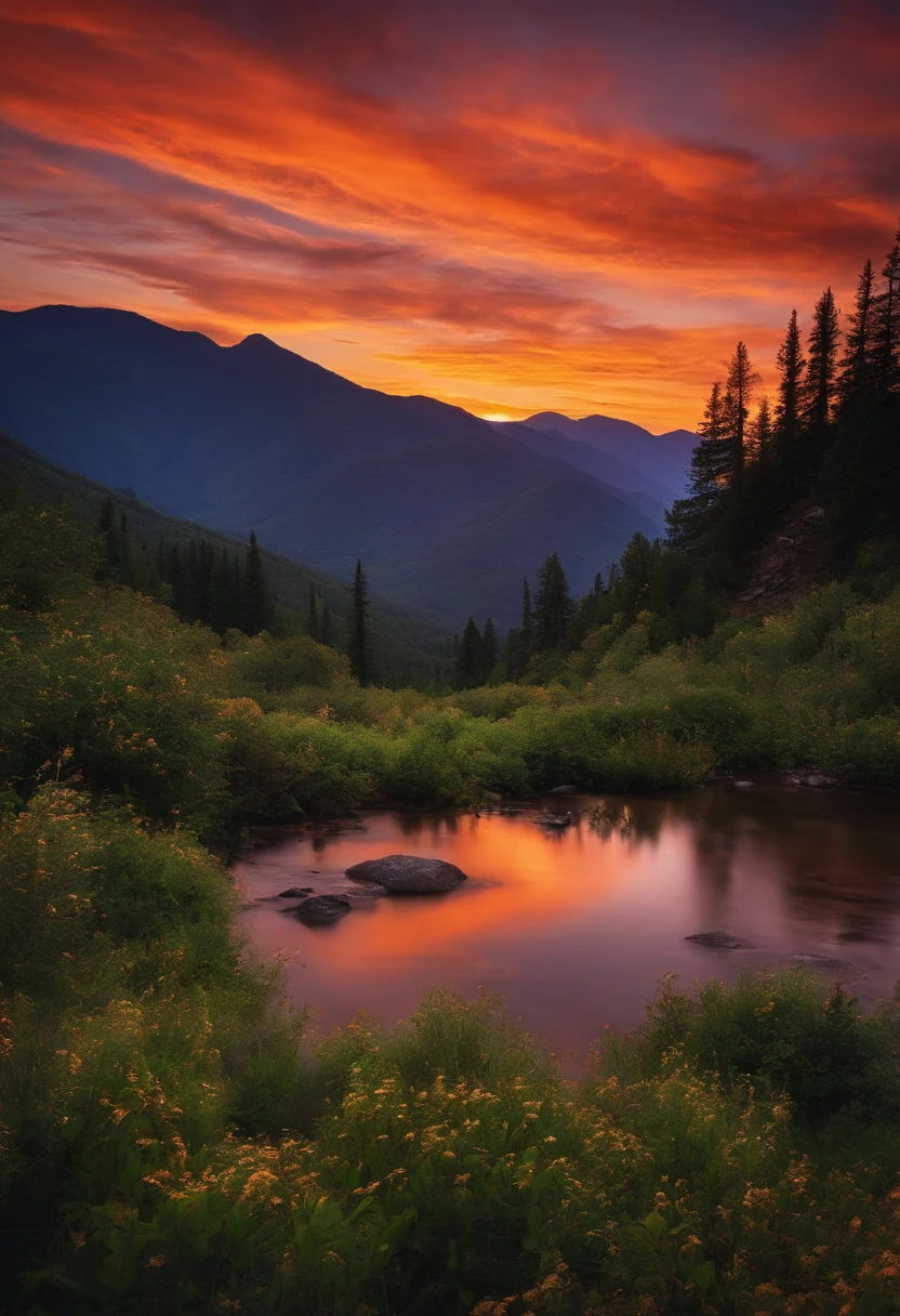 Sunset over the mountains