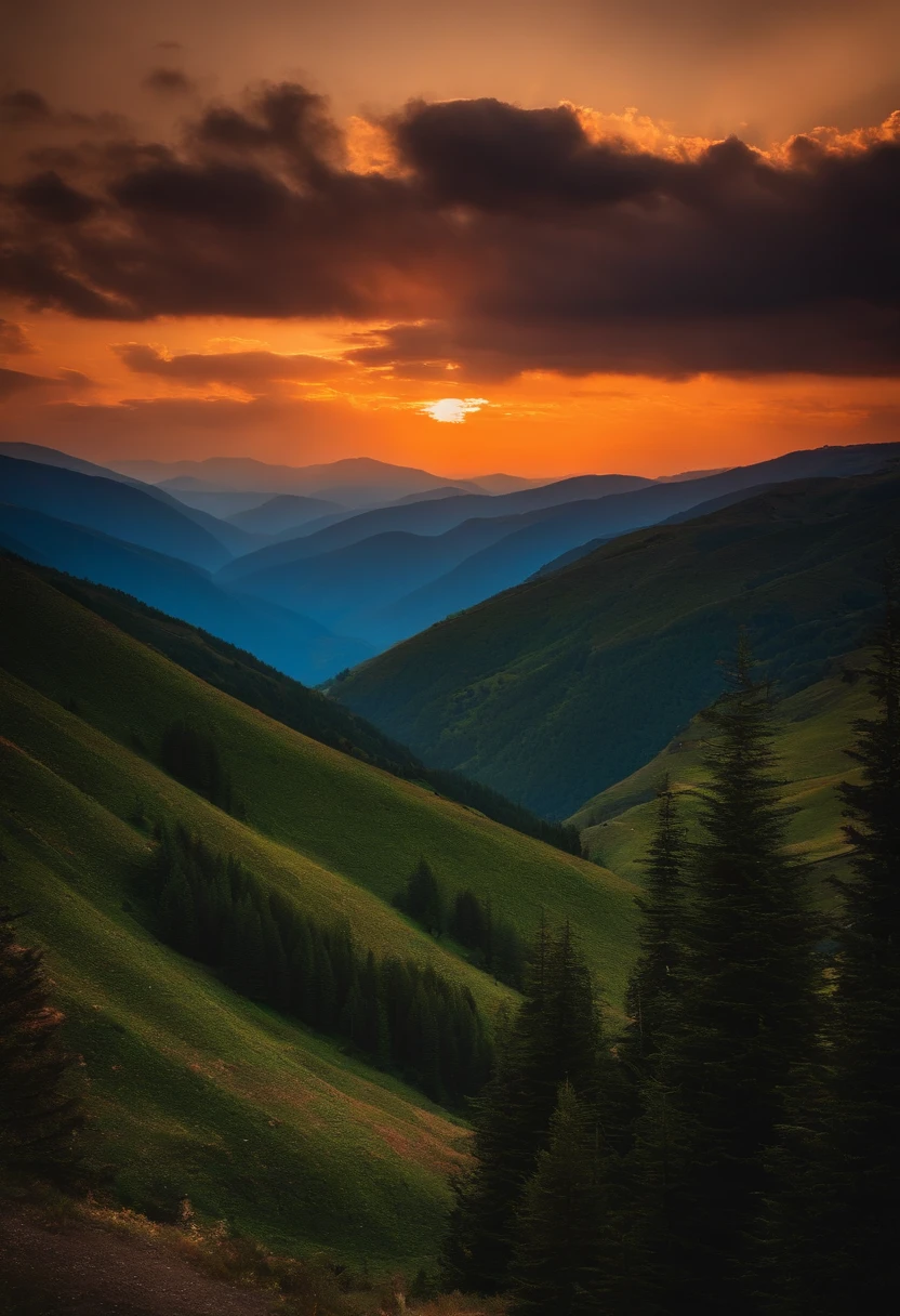 Sunset over the mountains