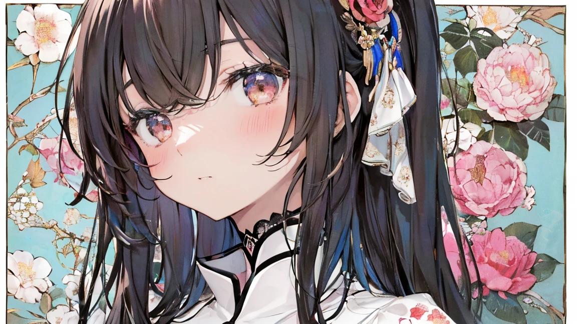 (masterpiece、highest quality、highest quality、Official Art、beautifully、beautiful:1.2)、(One Girl:1.3)、uniformを着た少女、Very detailed、(Fractal Art:1.1)、（color:1.1) (Floral:1.3)、(Line art)、Line art、Pen drawing、Tangled、(Tattoo pattern:1.2)、(複雑なLine art)、(highest quality:1.1)、(Very detailedな)、Best illustration details、Hand-painted high quality、High Contrast、(Clean Lines:1.3)、Clear lines、(Portraiture)、(Very close up:1.1)、uniform、antique、red、black、One Girl、Cat、alone、(Intricate details:1.3)、(Detailed Background:1.2)、(color付きの背景:1.1)、sketch、Intricate details、High resolution