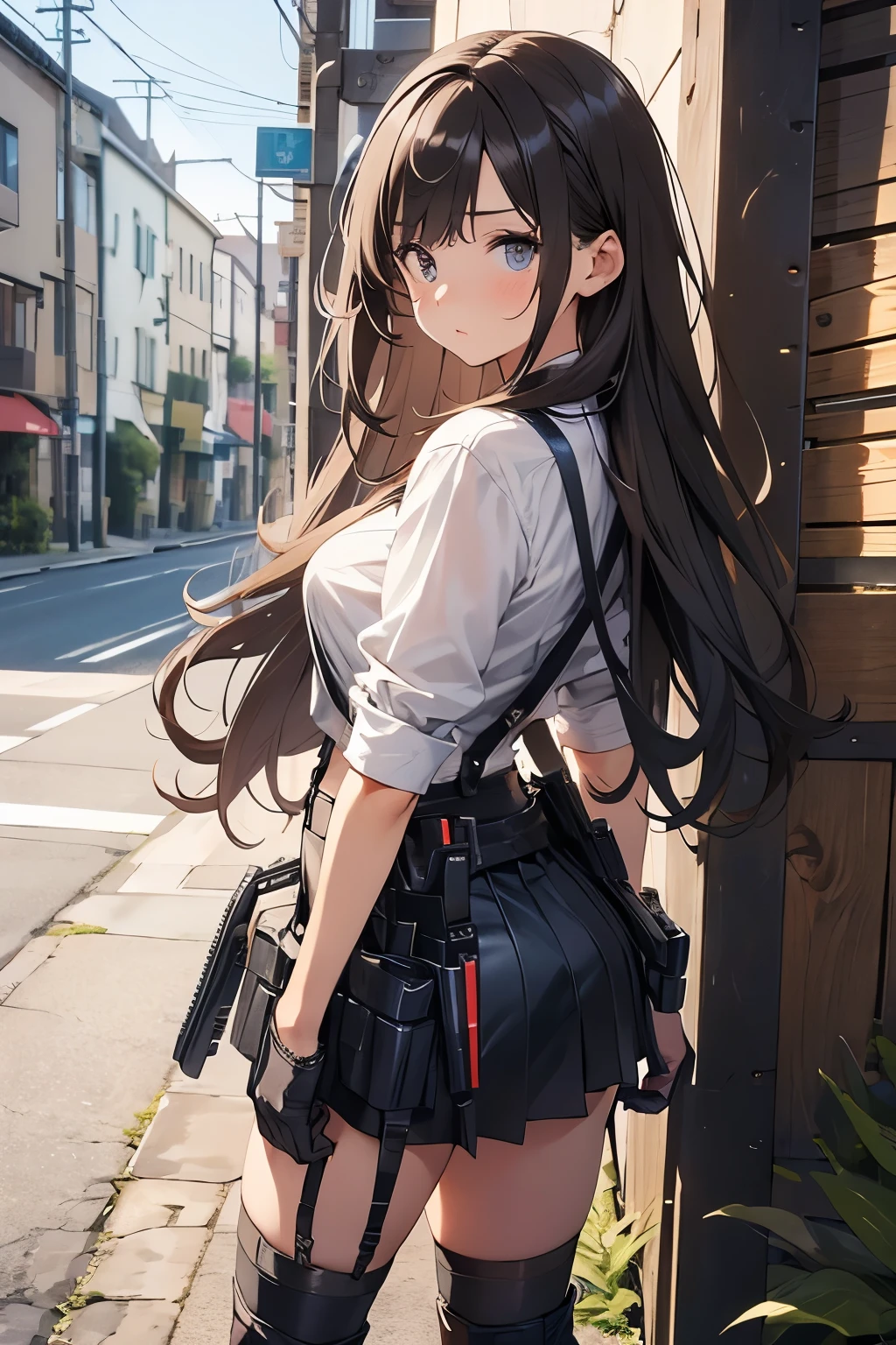 
Brown Hair、Staring at the audience　　　Black suspenders　　　bulging big breasts　　 　 　　　wall: 　Black mini skirt　garter　　　　　　sight　　　Small face　Bans 　　　holster　　　Beautiful woman　　Show your hand　　レッグholster ベッドに横たわる　　sight 　Black boots panty shot　Taunt　side　side汗　I 　arm