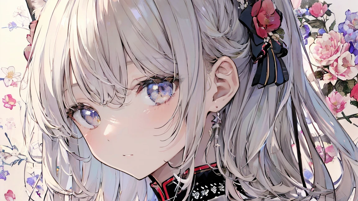 (masterpiece、highest quality、highest quality、Official Art、beautifully、beautiful:1.2)、(One Girl:1.3)、uniformを着た少女、Very detailed、(Fractal Art:1.1)、(color:1.1) (Floral:1.3)、(Line art)、Line art、Pen drawing、Tangled、(Tattoo pattern:1.2)、(複雑なLine art)、(highest quality:1.1)、(Very detailedな)、Best illustration details、Hand-painted high quality、High Contrast、(Clean Lines:1.3)、Clear lines、(Portraiture)、(Very close up:1.1)、uniform、antique、red、black、One Girl、Cat、alone、(Intricate details:1.3)、(Detailed Background:1.2)、(color付きの背景:1.1)、sketch、Intricate details、High resolution