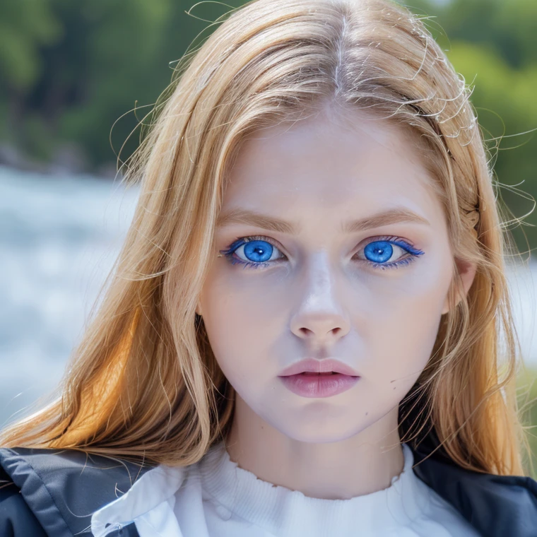 1 beautiful beautiful woman - Scandinavian European appearance (looks like the most beautiful Swedish girl), ((top quality, 8K, Masterpiece:1.retty woman, 1 woman, average breasts:1.3, a slim body:1.1, lush WHITE NIVEOUS long hair, (shower, wet body, wet clothes:1.1), very detailed face, detailed lips, detailed eyes, double eyelids, Detailed blue eyes, Detailed Outstanding Blue Eyes, WHITE NIVEOUS