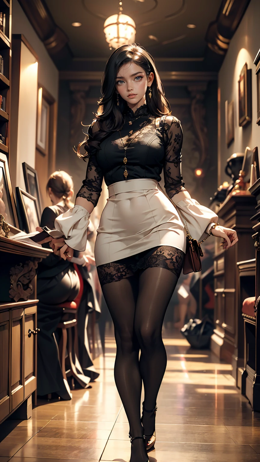 ((Intricate details)),Dark fantasy (/style/), Gloomy atmosphere, (Beautiful succubus girl, Long Hair), (Sexy black lace outfit), (Excited expression) , Calm colors, Sharp focus, Cinematic, (Walking pose, Dynamic pose), Trending on Art Station, (Majestic oil painting by Ed Blinky, Atey Gailan, Jeremy Mann, Greg Manchess),Browsing Caution,style of ohwx, (Beautiful symmetrical puffy eyes)