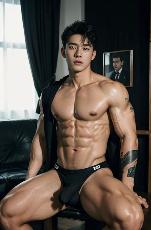 2 young handsome chinese guys,20-22 years old,super realistic, super detailed, human skin, mess curly hair, erotic police officers,Interpol,manly Police,perfect studio light, Handsome,musculous,strong sport body, lean muscles,big chest abs, hairy bodies,handcuff, sexy police(Fine eye 1:3),Black eyes,full bodyesbian, full body tattoo, tattoo chest, tattoo hands, tattoo arms, tattoo back, muscles, Inspired by Bian Shoumin, Inspired by Xiao Yuncong, yihao ren, yanjun cheng, jinyiwei, inspired by Huang Gongwang, xintong chen, naked body, big chest abs, bare butts, nice juicy butts, long big dick masturbate , correct dick shape, sexy, open legs, luxury super car show room background,
