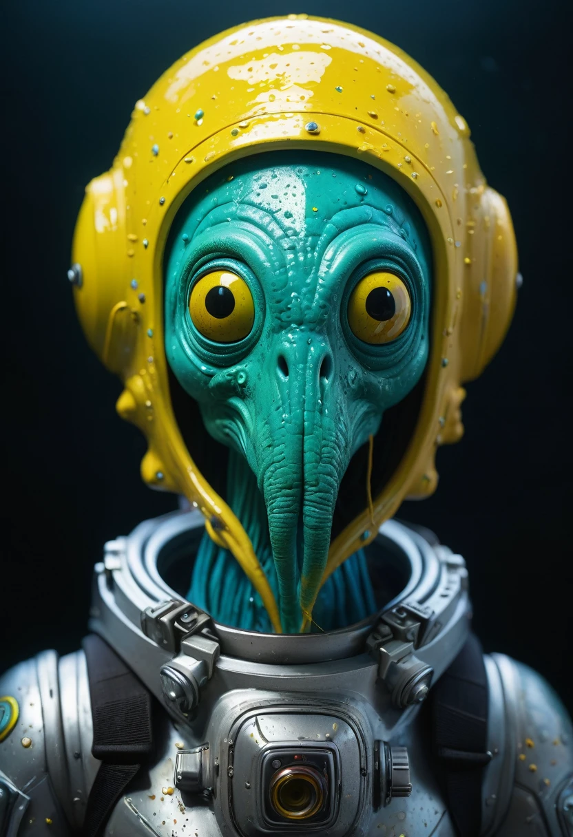 8K, ARTISTIC photogrAphy, best quAlity, mAsterpiece: 1.2), A (potrAit:1.2) Don Bluth Style ASTRONAUT Cthulhu yellow Toon Doll, full body RAW candid cinema, cyan hair, 16mm, color graded portra 400 film, remarkable color, ultra realistic, sad admosphere, dark lighting, oppressive atmosphere, depressive colors, kodak portra 400, photograph,r, Natural Light, Pinhead lighgts, blur reflection, Brush Strokes, Smooth, abstract, Splatter, Oil On Canvas, rainbow colors, fractal isometrics details bioluminescens : a stunning realistic photograph of wet bone structure, 3d render, octane render, intricately detailed, titanium decorative headdress, cinematic, trending on artstation | Isometric | Centered