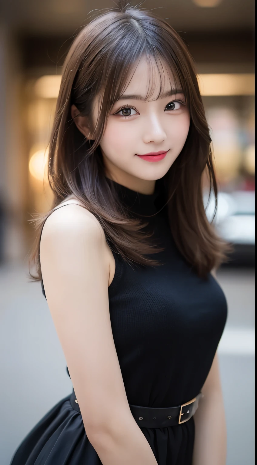 Tabletop, highest quality, shape, Very detailed, finely, High resolution, 8k wallpaper, 完璧なダイナミックな構shape, Beautiful and exquisite,ランダムなcute髪,,Natural color lip, Bold sexy pose,smile、20-year-old girl、cute、Looking into the camera,Always blur the background,Perfect and beautiful face,Slim face and figure,Big eyes、Putting on gal makeup、smile,Blurred Background,Elegant feminine face、サイバーPunk Fashion、Smile、Change pose randomly、Randomly change the shooting angle and position、Punk Fashion
