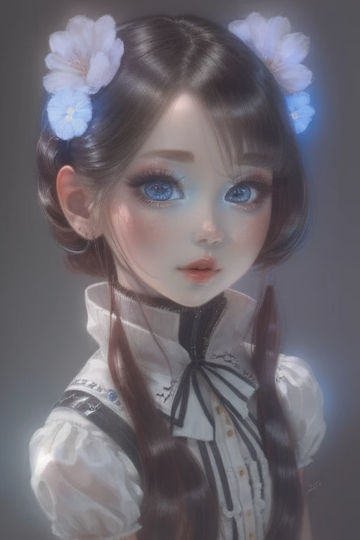highest quality、One Girl、blue eyes、Young realistic anime girl、Realistic anime art style、Captivating look　、８hair