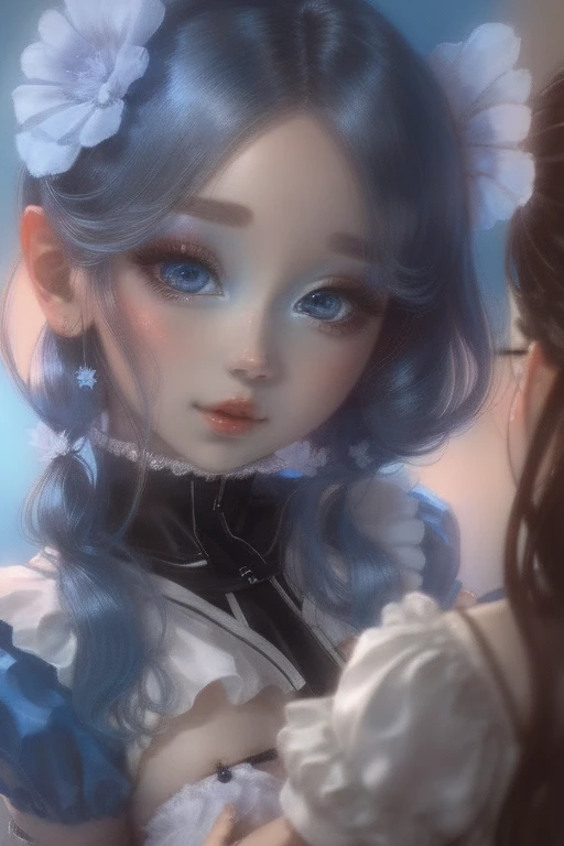 highest quality、One Girl、blue eyes、Young realistic anime girl、Realistic anime art style、Captivating look 、8hair