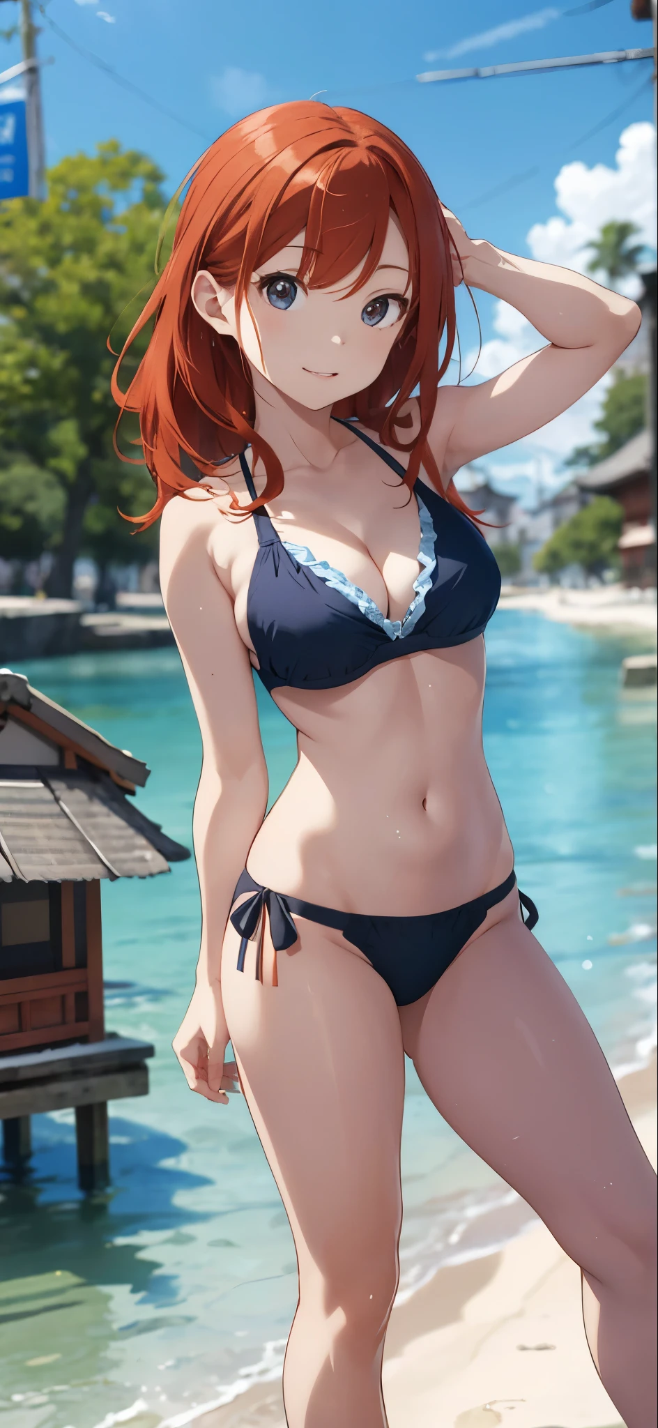 High resolution redhead girl drawn in Japanese anime style、Group of women taking photos in bikinis, Bikini Model, , A young and cute gravure idol, Posing together in a bra, Russian and Japanese mix, sakimichan, Asian woman, Wear a swimsuit, that'that'that'that'that'that'that'that'that'that'that'that'It's hot with the shining sun, Japanese Model, Cute Core, sakimichan hdri, Young Gravure Idol, Chubby