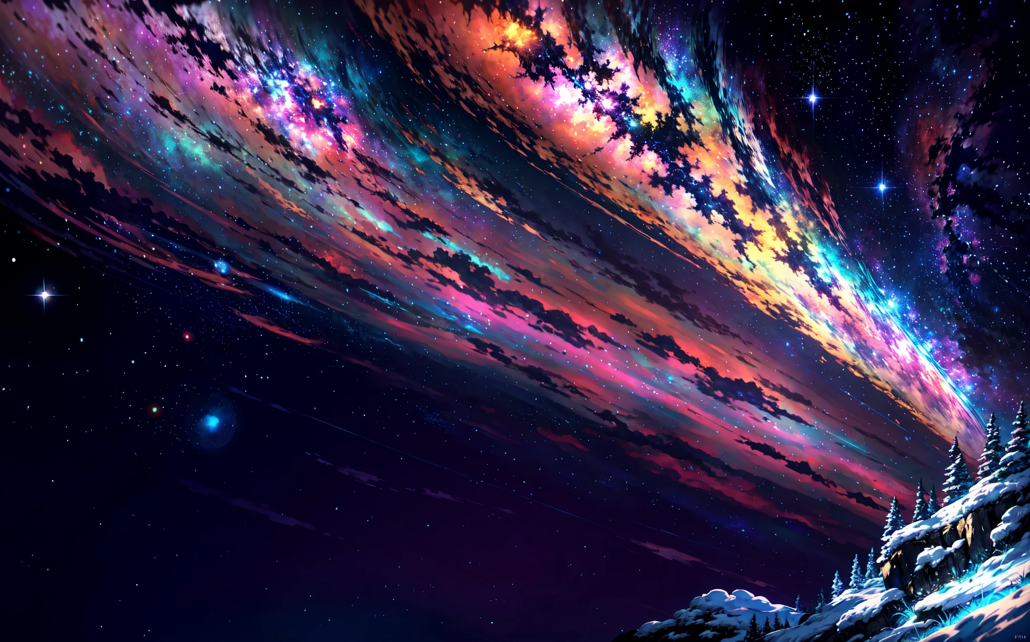 Anime-style clear scenes, Starry sky in the remote wilderness, The warm glow of a campfire and the Milky Way overhead. by makoto shinkai, anime art wallpaper 4k, anime art wallpaper 4k, Anime Art Wallpapers 8K, anime wallpaper 4k, anime wallpaper 4k, 4k anime wallpaper, Anime Sky, Awesome Wallpapers, Anime Background, Heavenly planets in the background, Anime Background ar