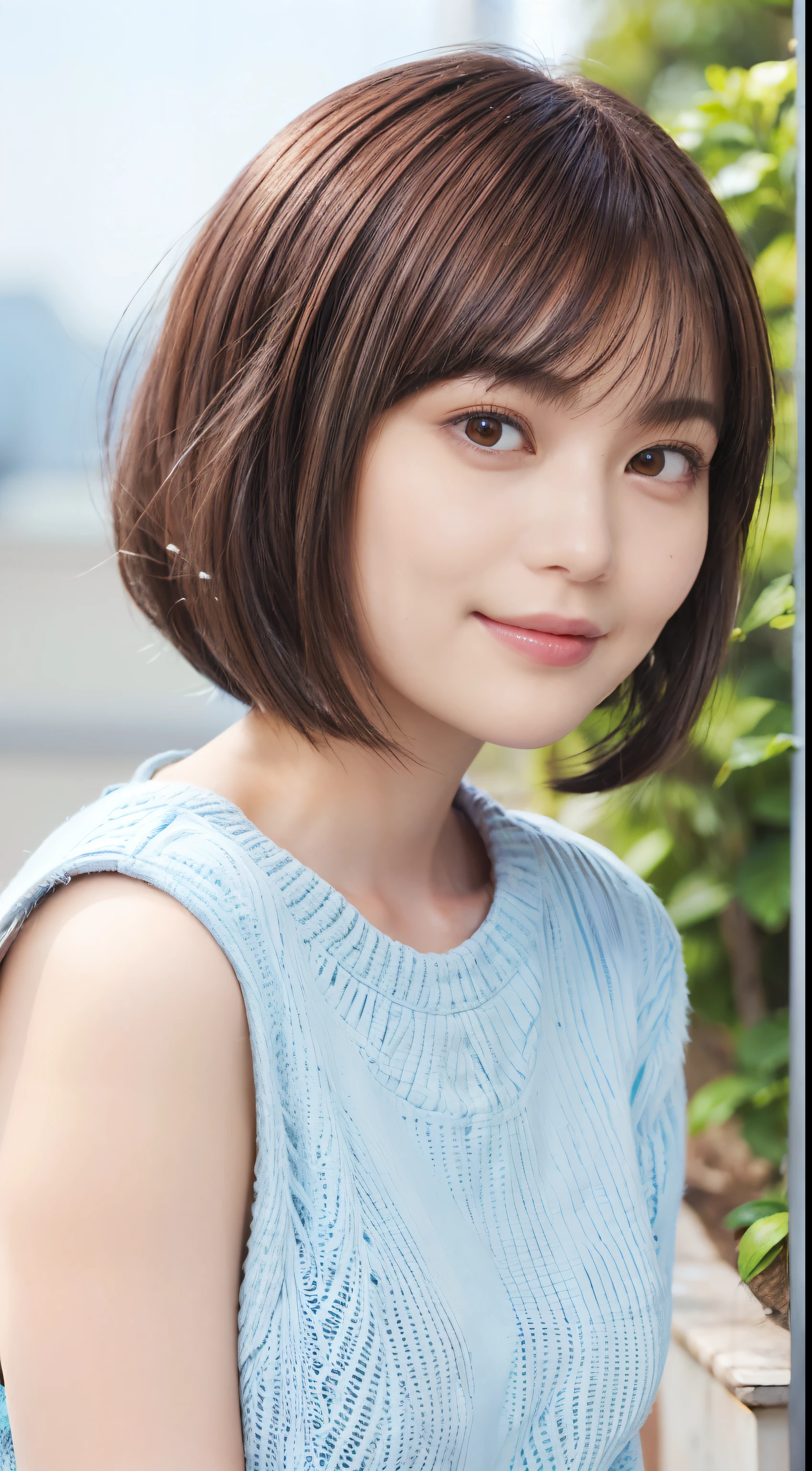 54
(A 20-year-old female), (surreal), (masterpiece), (bob cuts:1.46), smile kindly