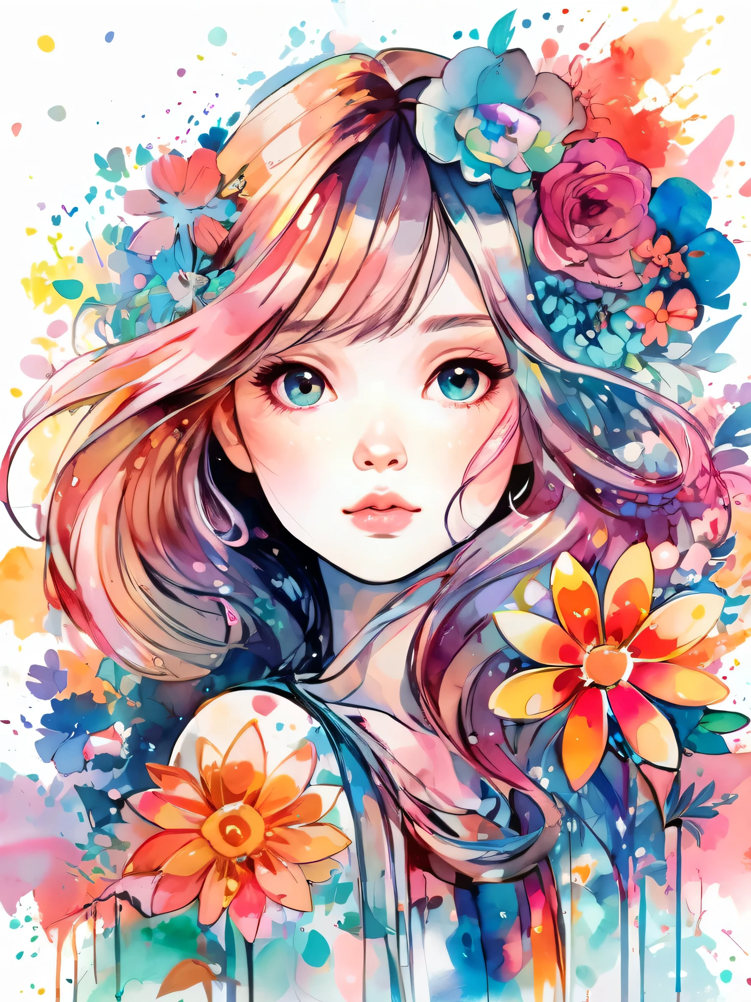 absurdres, highres, ultra detailed, (1girl:1.3), kawaii
BREAK
Momoko Sakura Style、(((stylish fashion))), 8K Quality、Intense watercolor, Detailed watercolor art, Watercolor splash, Surreal, avant-garde pop art, Beautiful and expressive paintings, Beautiful artwork illustration, Very colorful tones, wonderful, Cool beauty, highest quality、Official Art, Vector art, Stylish design, (((The most beautiful girl))), (((chibi))), (((highest quality))), HDR, ((detailed)), (((Doodle Art)), ((masterpiece)), ((Super detailed)), (((Colorful flowers))),(((Stylish)))