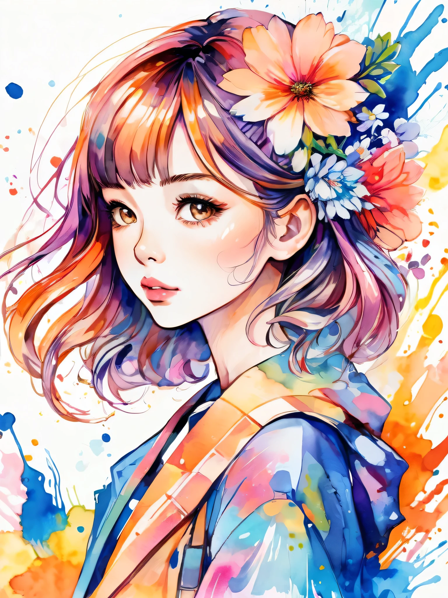 absurdres, highres, ultra detailed, (1girl:1.3), kawaii
BREAK
Momoko Sakura Style、(((stylish fashion))), 8K Quality、Intense watercolor, Detailed watercolor art, Watercolor splash, Surreal, avant-garde pop art, Beautiful and expressive paintings, Beautiful artwork illustration, Very colorful tones, wonderful, Cool beauty, highest quality、Official Art, Vector art, Stylish design, (((The most beautiful girl))), (((chibi))), (((highest quality))), HDR, ((detailed)), (((Doodle Art)), ((masterpiece)), ((Super detailed)), (((Colorful flowers))),(((Stylish)))