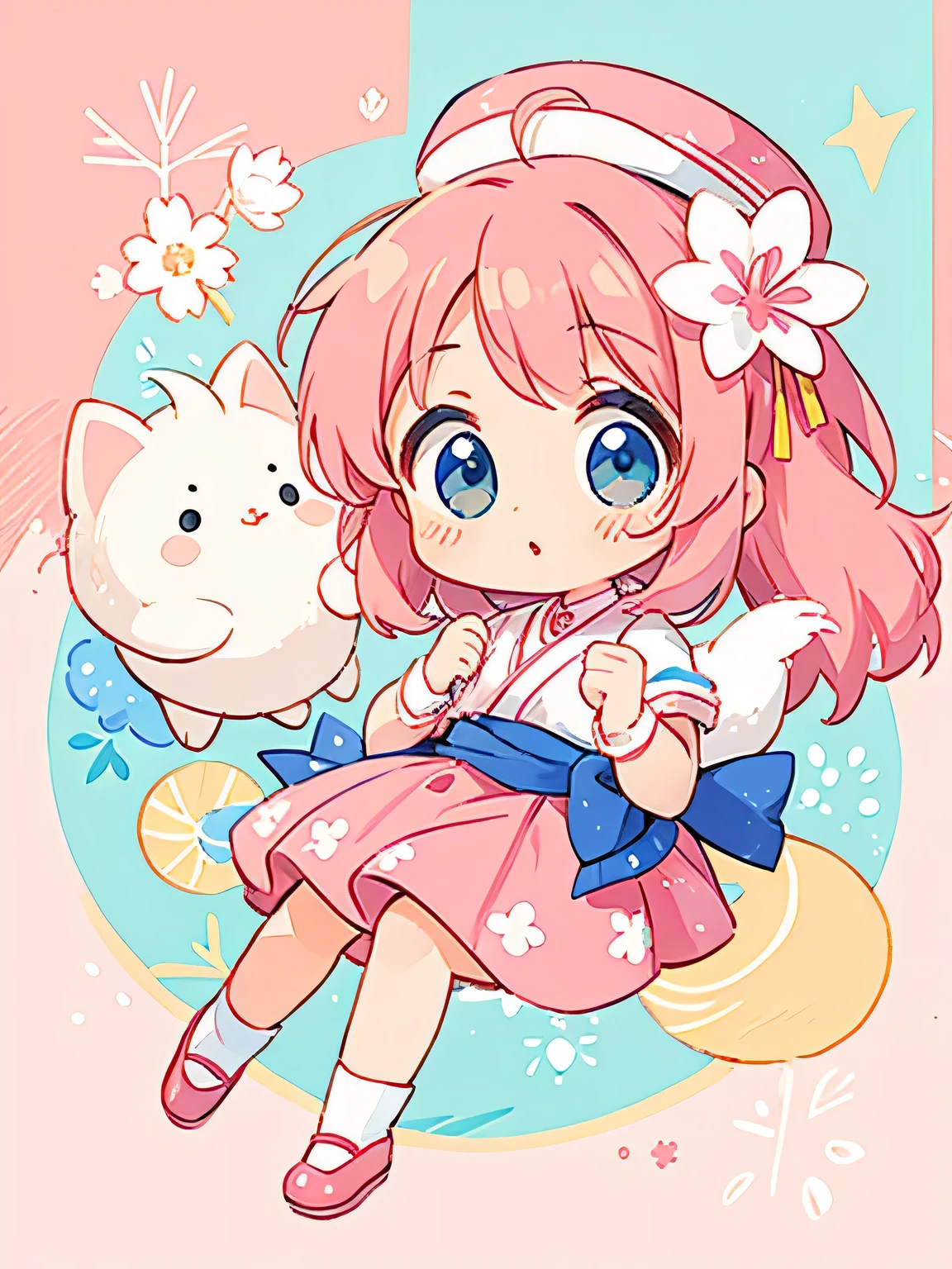 Momoko Sakura style, Kawaii Design, The most beautiful girl of all time、chibi, Moon