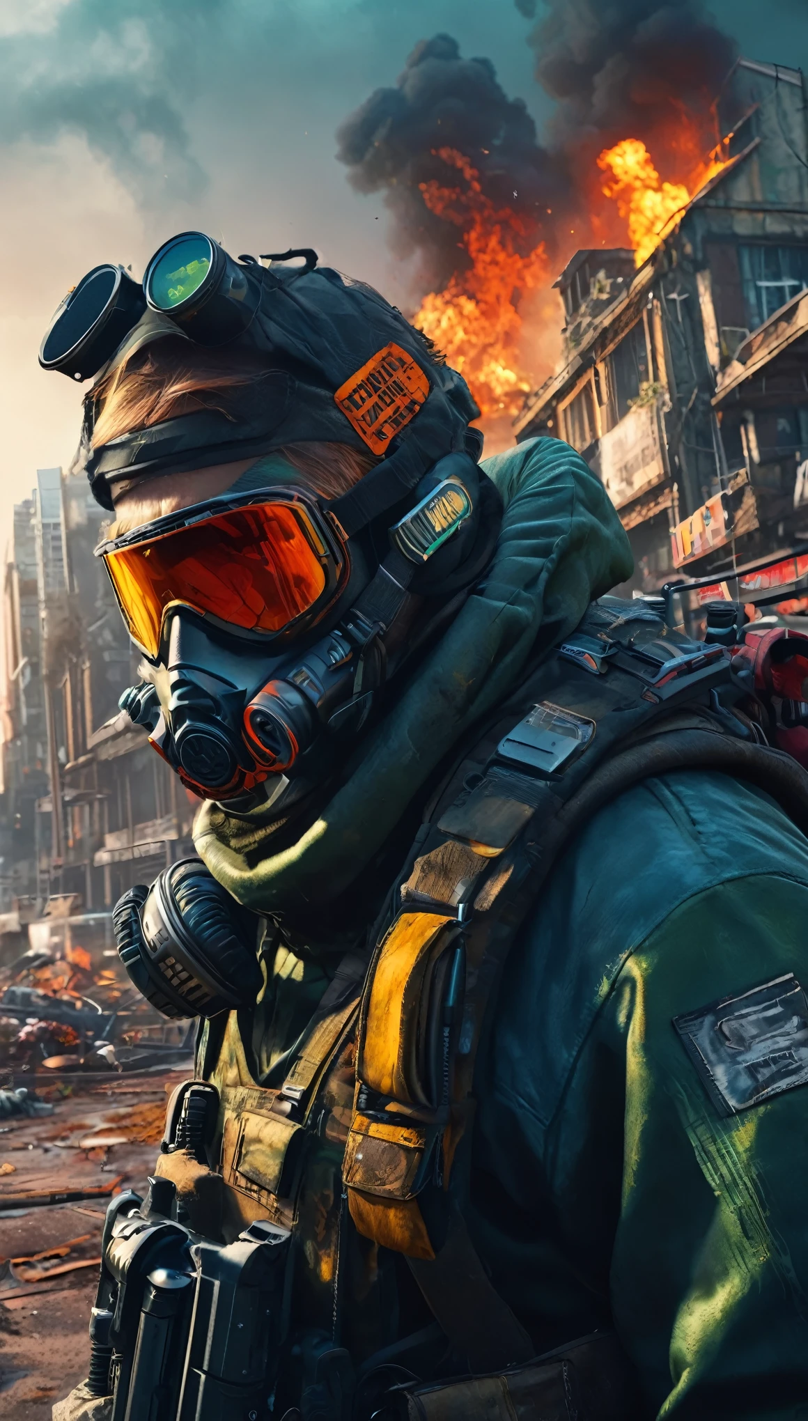 create an image demonstrating the style of ((Avant Apocalypse)) style, hyper realism, 8k high definition, vibrant colors, sharp focus, insanely detailed