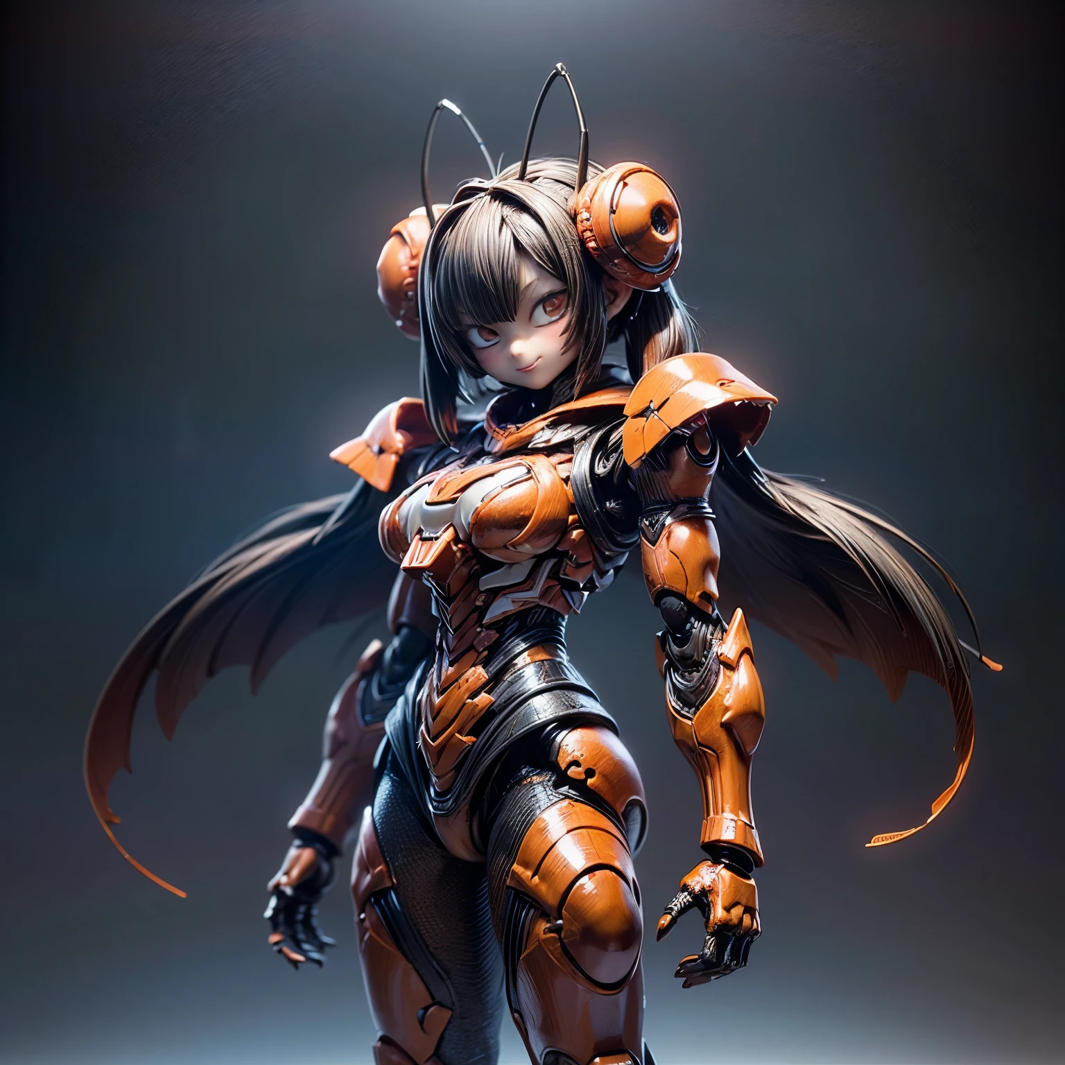 (high resolution,masterpiece,best quality,extremely detailed CG, anime, official art:1.4), realistic, photo, amazing fine details, all intricate, gloss and shiny,awesome many layers, 8k wall paper, 3d, sketch, kawaii, illustration,( solo:1.4), perfect female proportion,villainess, (fusion of COCKROACH and lady:1.4), (COCKROACH form lady:1.2), (COCKROACH lady:1.2), (fusion:1.2), (solo:1.4), (evil smile:1.2), muscular, abs, (COCKROACH exoskeleton bio insect suit:1.4), (COCKROACH red exoskeleton bio insect armor:1.2), (red COCKROACH antennae:1.3),