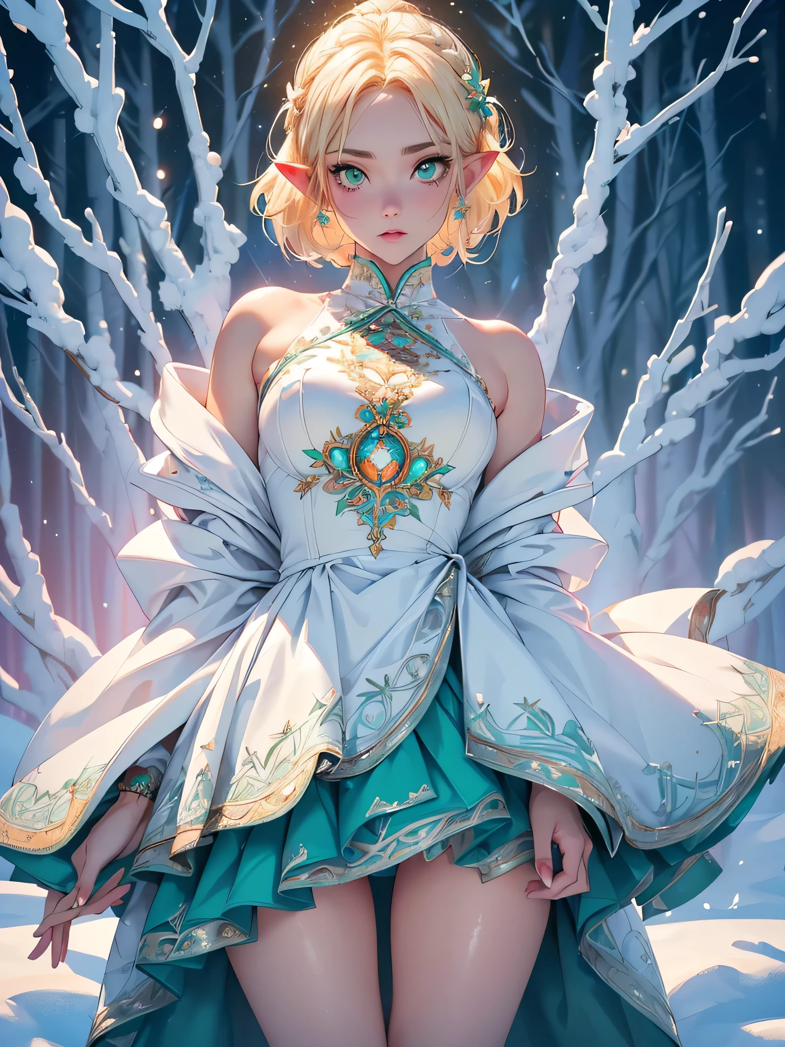 nsfw:1.1, high resolution:1.7, incredibly absurdres, kawaii:1, cute:1.5, hires.fix,,incredibly fine illustration,8k,masterpiece:1.2,best quality, high quality, exquisite, beautiful,insanely detailed, intricate detailed, extremely detailed, Super Definition,ultra high res, Super Resolution, best aesthetic, ultra detailed:1.5,best quality, perfect face, detailed face,stunning art,absurdres,octane render,ultra hires,
Japanese Actress,(Idol),18yo,Beautiful,(Cute and lovely),cute elf girl,((anime elf with extremely cute and beautiful blonde hair)),(((undercut blond hair,short hair,colored inner hair,breathing ear)))),(((green_eyes:1.3))),intricate eyes,beautiful detailed eyes,symmetrical eyes,big eyes:1.5,enchanting bright eyes studded with gold and silver dust,(((pinky and glowing_skin,shiny body,plastic glitter skin,exaggerated shiny skin,illuminated skin))),upward breasts,(detailed body,(detailed face)),cute,daring,zettai ryouiki,show skin,best relationship with four fingers and one thumb,((girl trembling with sexual climax))
Break (((aqua fur coat and outfit, wearing a ice dress:1.3,aqua winter coat))), ((ice dress,elegant ice dress)),(white gloves,white clothes,(((intricate outfit,intricate clothes,embroidered outfit,ornate outfit,embroidered clothes,ornate clothes))),(dynamic pose:1.0),embarrassed,(centered,scale to fit dimensions,Rule of thirds),((snowy pine forest)),winter,scenery:1.25,((intricate scenery)),((snow forest background)),(Glossy winter ornaments),highres,sharp focus,(ultra detailed,extremely detailed),(photorealistic artwork:1.37),(extremely detailed CG unity 8k wallpaper),(((vibrant colors,vibrant theme))),(intricate),full body,(perfect body),standing,torn clothes,broken clothes,pussy,show off vagina,bloody vagina,(((bloody pussy))),(((defloration))),((spreading pussy)),((perfect and detailed pussy)),(pussy expansion),((pussy prolapse)),((open pussy)),((labia))