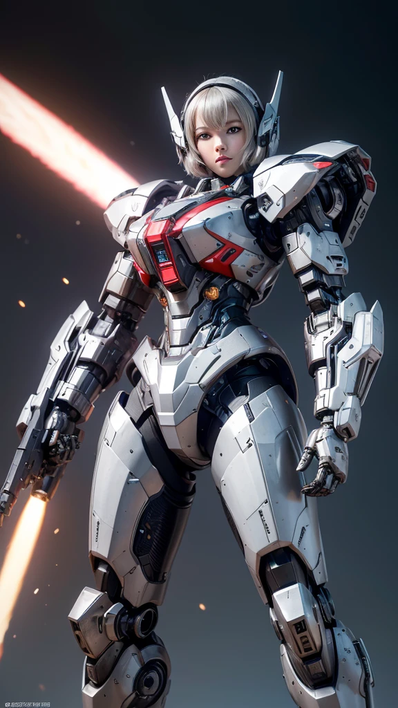 Super detailed, advanced details, high quality, High resolution, 1080p, hard disk, beautiful,(war machine),Armor War,(Missile)Capture the big picture,beautiful,Mecha cyborg girl,battle mode,Mecha body girl,She is wearing a futuristic war machine weapon mecha