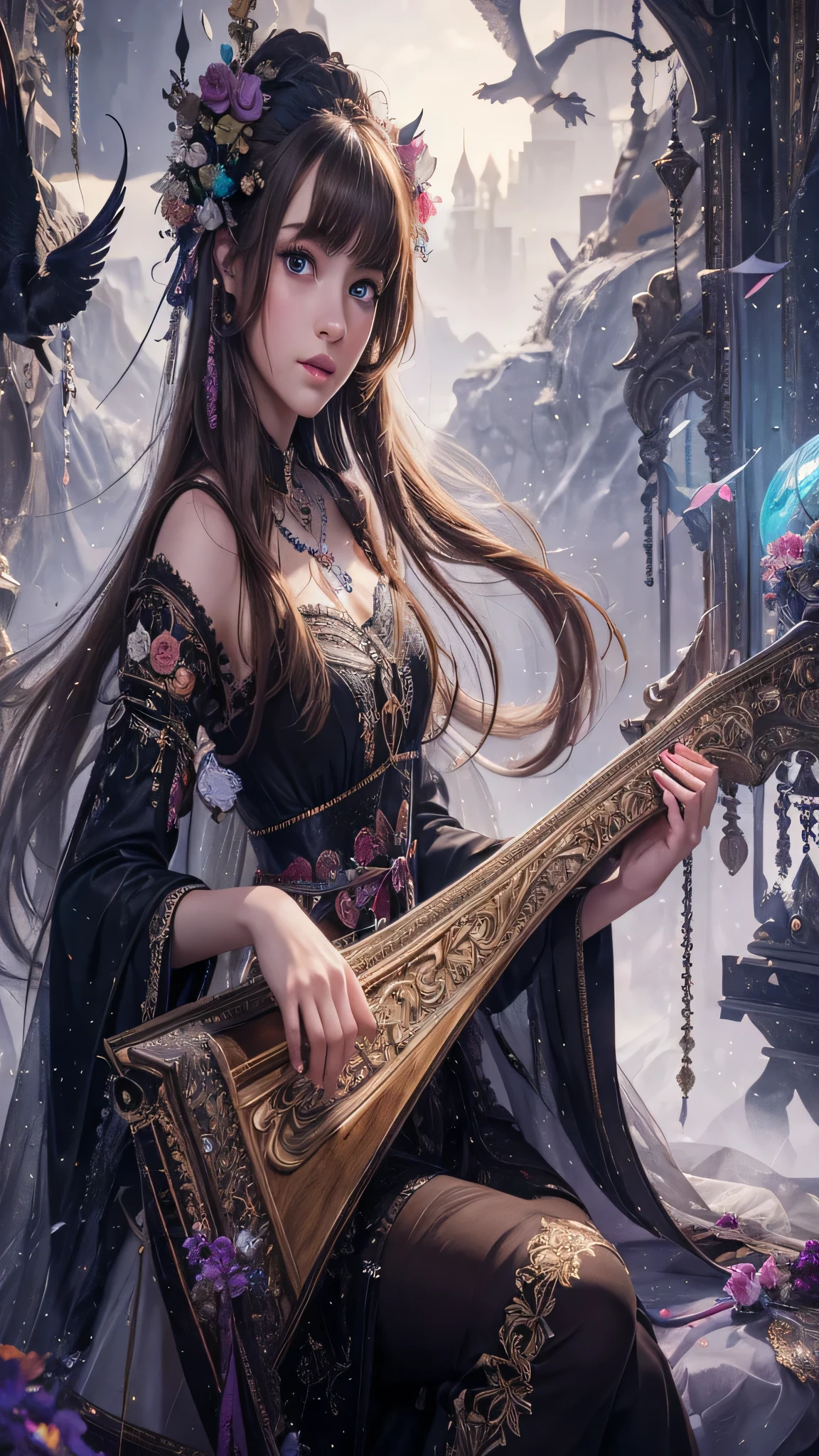 Masterpiece quality, best quality, high_quality, high_resolution, masterpiece*portait, whitespace, colorful, 1girl, solo, brown_hair, prism hair, realistic eyes, realistic eyes, brown eyes, full_body, realistic finger, real texture, real image, serious, masterpiece realistic